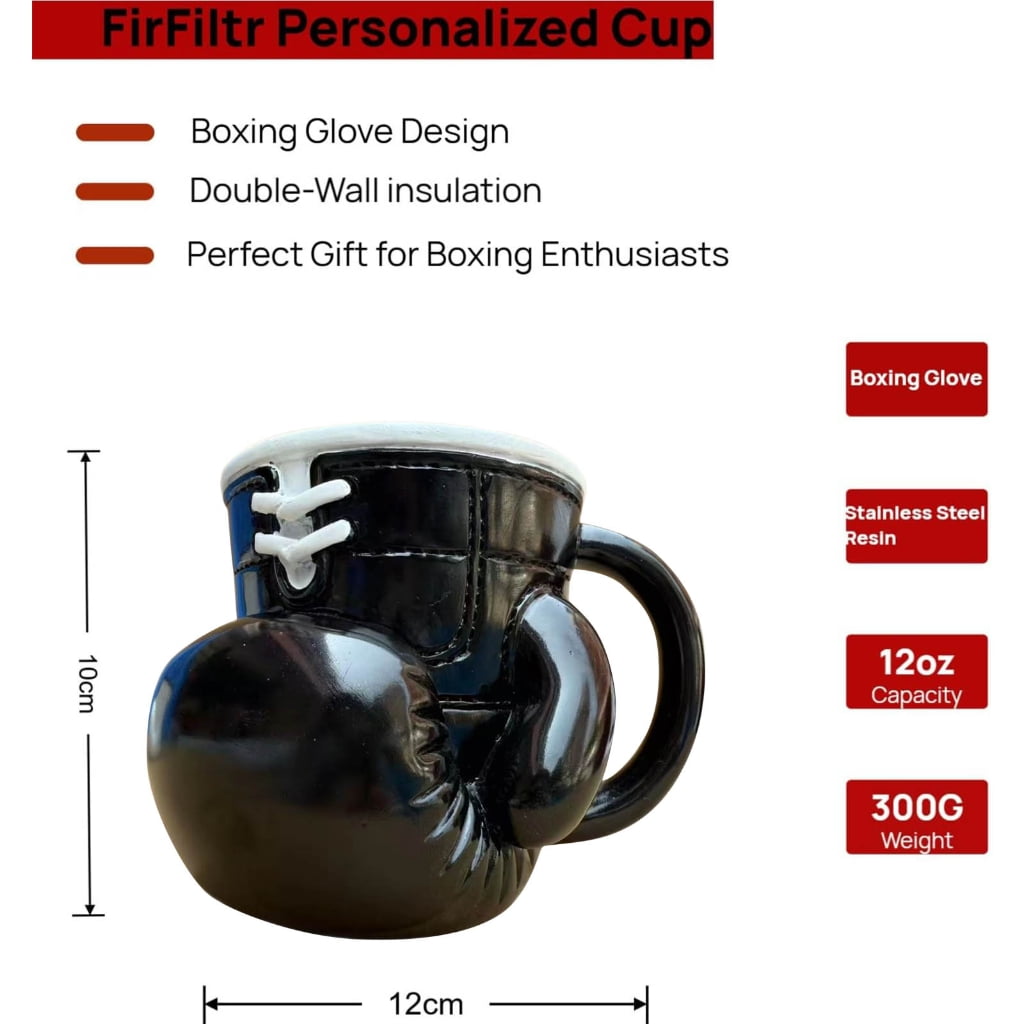 lanema Boxing Glove Inspired Nonrust Steel Coffee Mugs For Athletes And Sports Enthusiasts Durable 3D Design Gift For Coaches