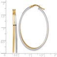 thumbnail image 2 of 14k Gold Two-Tone Polished Oval Double Hoop Earrings, 2 of 2