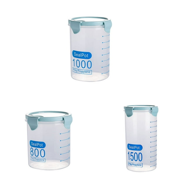 Ruiboury PP Food Storage Box Transparent Replacement Leakproof Moistureproof Kitchen Fridge Restaurant Case Container Organizer 1500ml 1Set