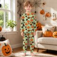 thumbnail image 7 of NOEGOEU Kids Boys Girls Halloween Pajamas Long Sleeve Top and Pants Sleepwear Set 2-9Y (Green,2-3 Years), 7 of 7