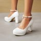 thumbnail image 4 of Zapatos de negocios de tacón alto con punta redonda y boca baja con hebilla moldeada sexy para mujer Wmkox8yii  hfjk1500, 4 of 9