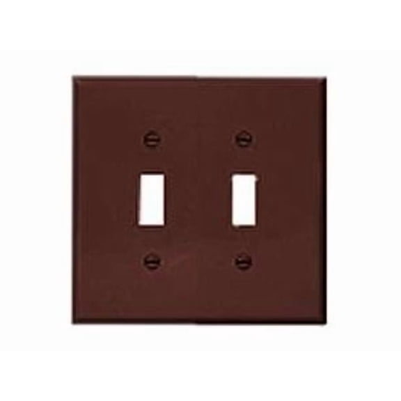 Cooper Wiring PJ2B 2 Gang Toggle Plate - Brown