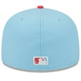 thumbnail image 4 of Men's New Era Light Blue/Red Los Angeles Dodgers Spring Color Two-Tone 59FIFTY Fitted Hat, 4 of 6