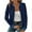 Navy, variant on Makaor Womens Lightweight Knit Jacket Collared Coat Solid Color Zip up Long Sleeve Outerwear Winter Warm Tops Clothes