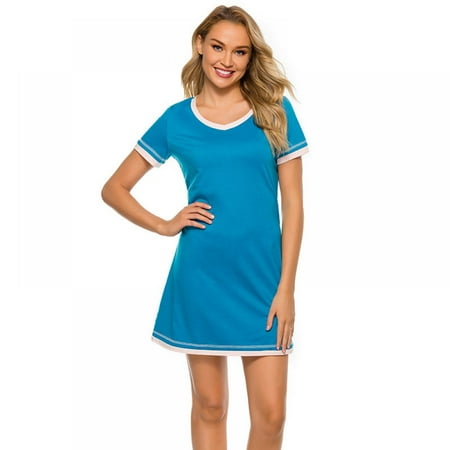 

Cotton Nightgowns for Women Casual Night Shirts for Women Sleepwear Women s Short Sleeve Shirts
