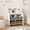 White+MDF #015, variant on Kids Bookshelf with 6 Fabric Storage Bins, Multi-Functional Childrens Bookcase and Toy Organizer, Front-Facing Display Shelf for Playroom, Bedroom or Nursery, White & Gray, MDF, 24.8L x 11.81W x