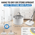 thumbnail image 5 of The spin mop and bucket set includes a 360° rotating mop bucket (with separate dirty and clean water systems), three microfiber mop pads, and a 52-inch adjustable stainless steel handle., 5 of 7