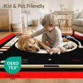 thumbnail image 4 of ODIKA 6'x9' Washable Area Rug Disc Record Vinyl Retro Motif Turntable Phonograph Shaped Music for Queen Size Bedroom, Under Bed, Master Suite, Easy Care, Non-Shedding, 4 of 7