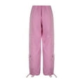 thumbnail image 4 of new overalls y2k women's adjustable drawstring low waist loose trousers with pockets solid color women's pants-As photo shows-L, 4 of 7