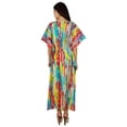 thumbnail image 5 of Bimba Womens Kimono Sleeve Long Maxi Kaftan Multicolor Caftan Coverup Night Wear, 5 of 8