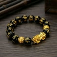 thumbnail image 5 of Fashion Unisex Faux Obsidian Bead Good Luck Pi Xiu Bracelet Fortune Jewelry Gift, 5 of 7