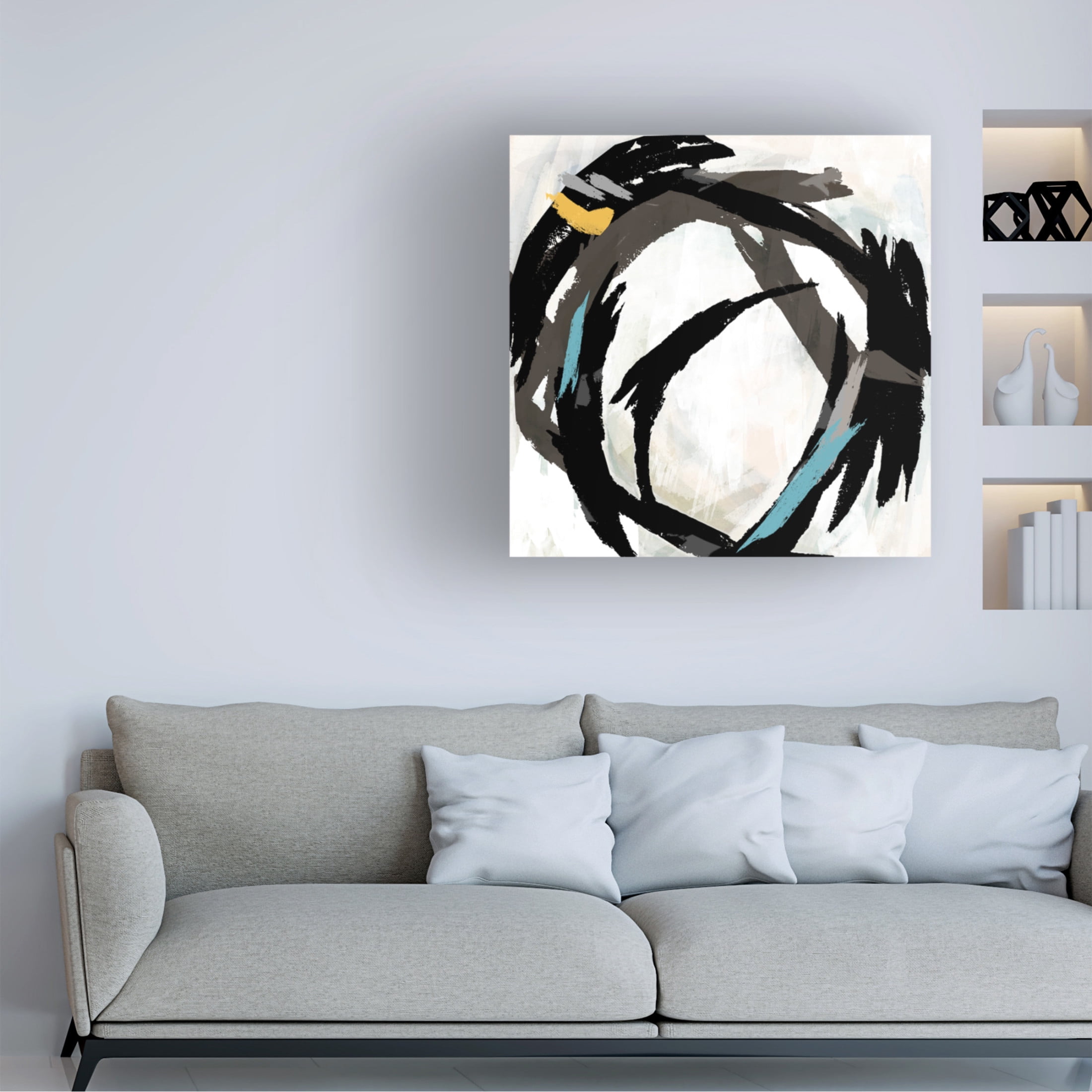 Canvas Wall Art - Studio W 'Radiant Round I' Wall Art for Living Room, Bedroom, or Office Décor by Trademark Fine Art - 14 x 14 Inches