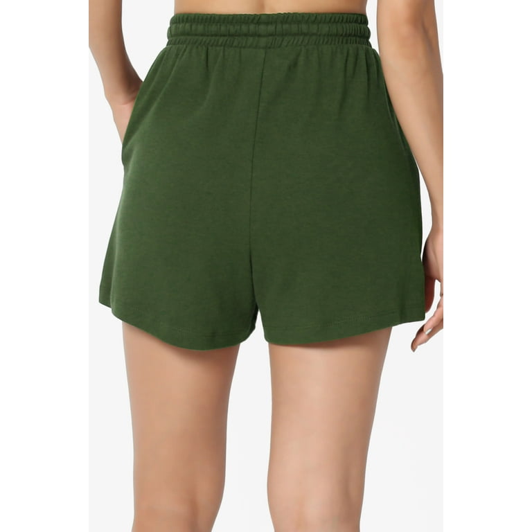 TheMogan Women's XS~XL Drawstring High Waist Comfy Cotton Sweat Shorts with  Pockets 