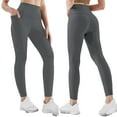 thumbnail image 2 of High Waisted Leggings For Women Plus Size Trouser Style Yoga Pants Full Length Soft Workout Leggings With Pockets(L, Grey), 2 of 6