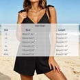 thumbnail image 3 of PBFRDSJ Womens Spaghetti Strap V Neck Plus Size Romper Sleeveless Button Down Wide Leg Short Jumpsuit Casual One Piece Romper Sizes S-3XL, 3 of 6
