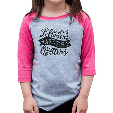 

7 ate 9 Apparel Girls Funny Leftovers Thanksgiving Pink Raglan
