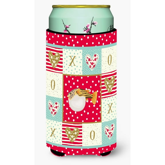 Carolines Treasures CK5496TBC Puffer Fish Love Tall Boy Beverage Insulator Hugger Tall Boy multicolor