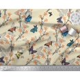 thumbnail image 3 of Soimoi White Poly Georgette Fabric Flower & Butterfly Print Fabric by Yard 42 Inch Wide, 3 of 5