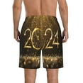 thumbnail image 3 of Bixox Men's 2024 Happy New Year printing Casual Classic Fit Short Summer Beach Shorts, 3 of 6