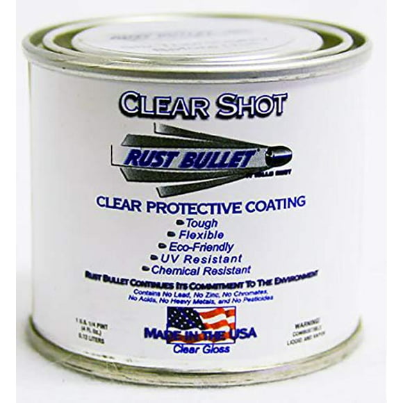 Rust Bullet Clear Shot (4 oz Can) – Superior Clear Coat for Automotive, Wood and Metal Finishes a Revolutionary Single Component UV Resistant Clear Coat Will Not Crack, Chip, Yellow, or Peel