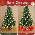 thumbnail image 4 of 30 Inch Christmas Tree Skirt – Velvet Plush Tree Mat, Soft Thickened Polyester with Red Ties, Single-Sided Printing, Available in 30in/36in/48in, Perfect for Holiday Xmas Tree Decoration, 4 of 7
