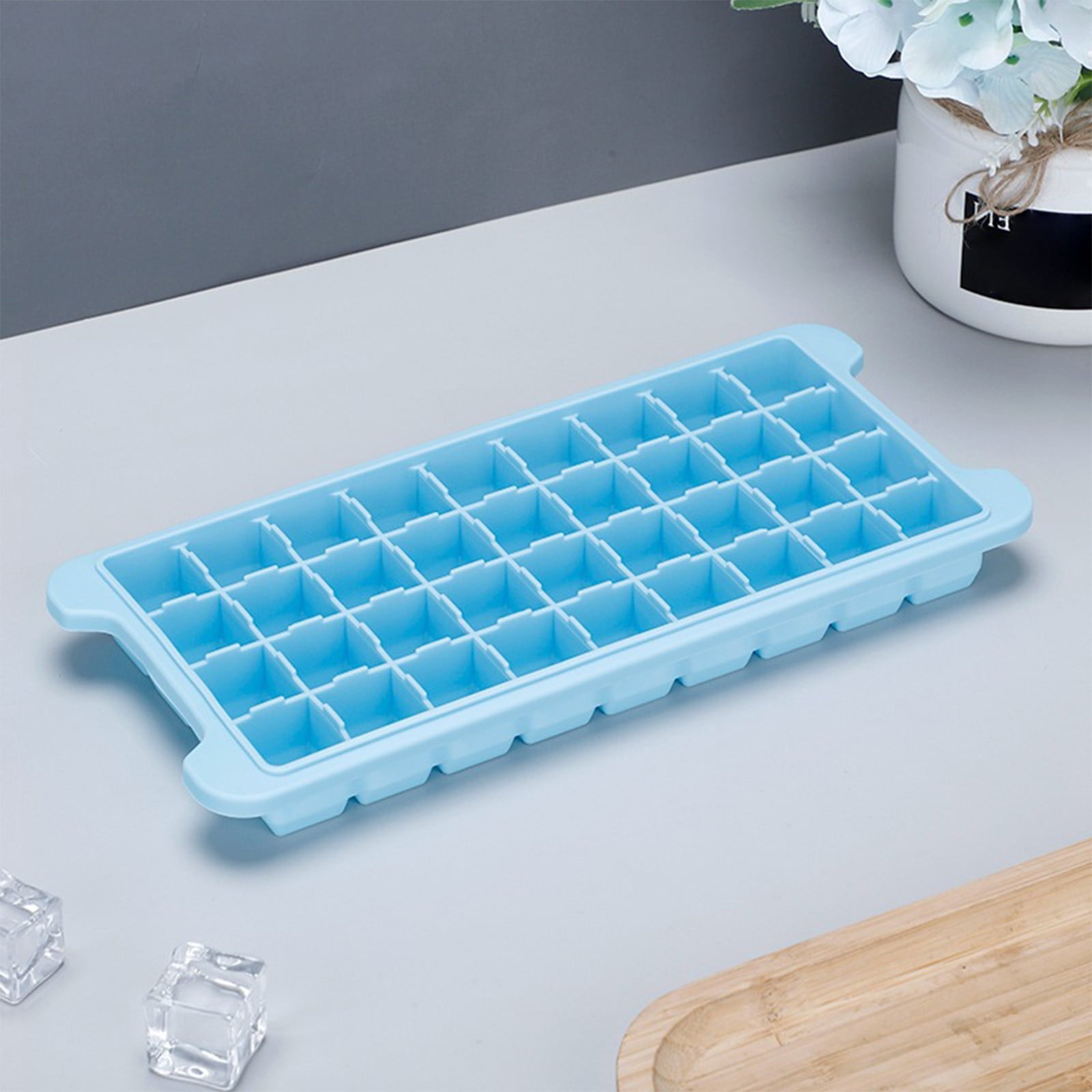 JilgTeok 4 Packs 36-Ice Block Tray with Lid, Large Capacity Easy Press Ice Cube Maker for Freezer, BPA Free Plastic Ice Mold for Whiskey Cocktails Coffee, Dishwasher Safe