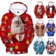 thumbnail image 2 of Sudadera con capucha de Papá Noel para hombre, divertida, con estampado 3D, fea, navideña, de manga larga, informal, para vacaciones, 2 of 4