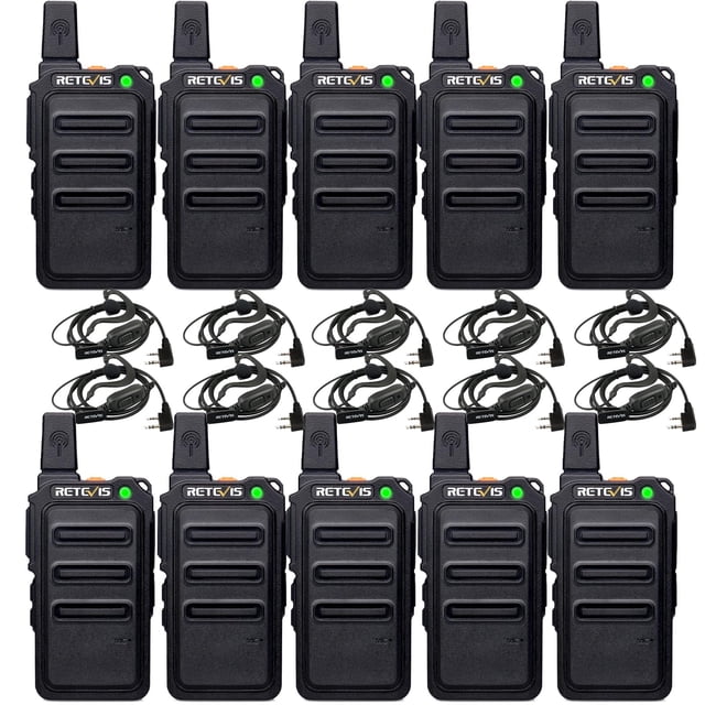 Walkie Talkie Retevis RT19 Mini 1300 mAh con auricular (paquete de 10)