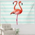 thumbnail image 5 of RKSupls Tapestry Wall Hanging Art, Minimalist Pink Flamingo Pastel Aqua Stripe Tapestry Decoration for Daily Bedroom, Dorm, Living Room, Apartment Hallway Home Decor, 5 of 5
