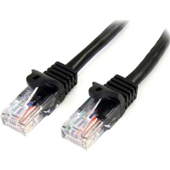 StarTech.com 10m Black Cat5e Patch Cable with Snagless RJ45 Connectors, Long Ethernet Cable, 10 m Cat 5e UTP Cable