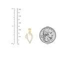 thumbnail image 2 of Floreo 10k Yellow Gold and White Gold Two-Tone 21.5 Cursive Personalized Alphabet A-Z Initial Pendant with Optional 1.1mm Solid Cable Chain, 18" Inch, 2 of 5