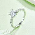 thumbnail image 4 of Round Cut 1CT Moissaite Engagement Ring, Half Eternity Promise Ring,Women's Anniversary Ring, Bridal Ring, Promise Ring for Girlfriend In 925 Sterling Silver, 4 of 6