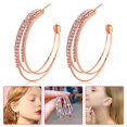 thumbnail image 1 of C-Shaped Hollow Hoop Earrings Featuring Exquisite Encrusted Design for a Dazzling Statement, 1 of 1