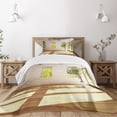 thumbnail image 3 of Ambesonne White Quilted Bedspread Set 2 Pcs, Summer Town House Garden, Twin Size, Pale Caramel White, 3 of 6