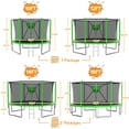 thumbnail image 2 of KOFUN 1000LBS 10FT Trampoline for Kids and Adults Outdoor Backyard Trampoline with Safety Enclosure Net, Removable Basketball Hoop, Ladder, Light, 2 Balls, Green, 2 of 7