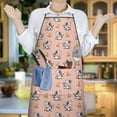 thumbnail image 6 of Pink Cow Bell Pattern Apron-Garden Aprons for Women with Pockets-Cotton Linen Waterproof Kitchen Cooking Gardening Aprons Adjustable for Kitchen,Cooking,BBQ and Salon 33x27 Inch, 6 of 7