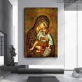 thumbnail image 2 of La Virgen María y Jesús, terapeuta, icono de Panagia, Madre de Dios, lienzo religioso bizantino ortodoxo, arte de pared para decoración de sala de estar, 2 of 5