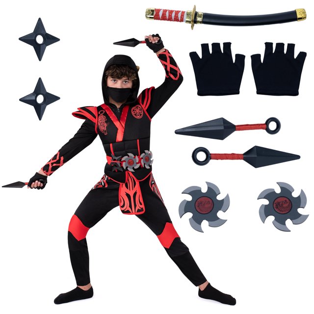 Disfraz Ninja de Spooktacular Creations para niños Red Ninja
