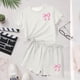 thumbnail image 4 of Vestido de Verano con Mangas Mangas Cortas Y Pantalones Cortos Set de Dos Piezas para Niños Lindo Verano Ocio Cuello Redondo, 4 of 6