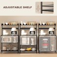 thumbnail image 4 of Distressed Black Kitchen Baker's Rack with Power Outlet & Adjustable Shelves - Coffee Bar Station for Living Room & Dining Area - 31.5" x 16.5" x 53.9", 4 of 7