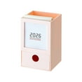 thumbnail image 2 of FeiFu Pen Holder with Calendar Desktop Storage Box with Drawer Space Saving for Home Desk Organizer Pen Pencil Storage, 2 of 6