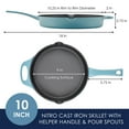 thumbnail image 3 of Rachael Ray NITRO 10 inch Cast Iron Skillet, Agave Blue, 3 of 9