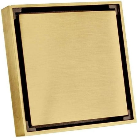 

WEISANTIQ Floor Drain Solid Brass Square Bathroom Shower Floor Drain Tile Insert Invisible Water Filter Chrome Nickel-Nickel Brushed Shower Drainer (Color Antique) (Color Brushed Gold