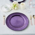thumbnail image 3 of 24 Purple 13" Crystal Beaded Acrylic Wooden Textured Round Charger Plates, 3 of 5