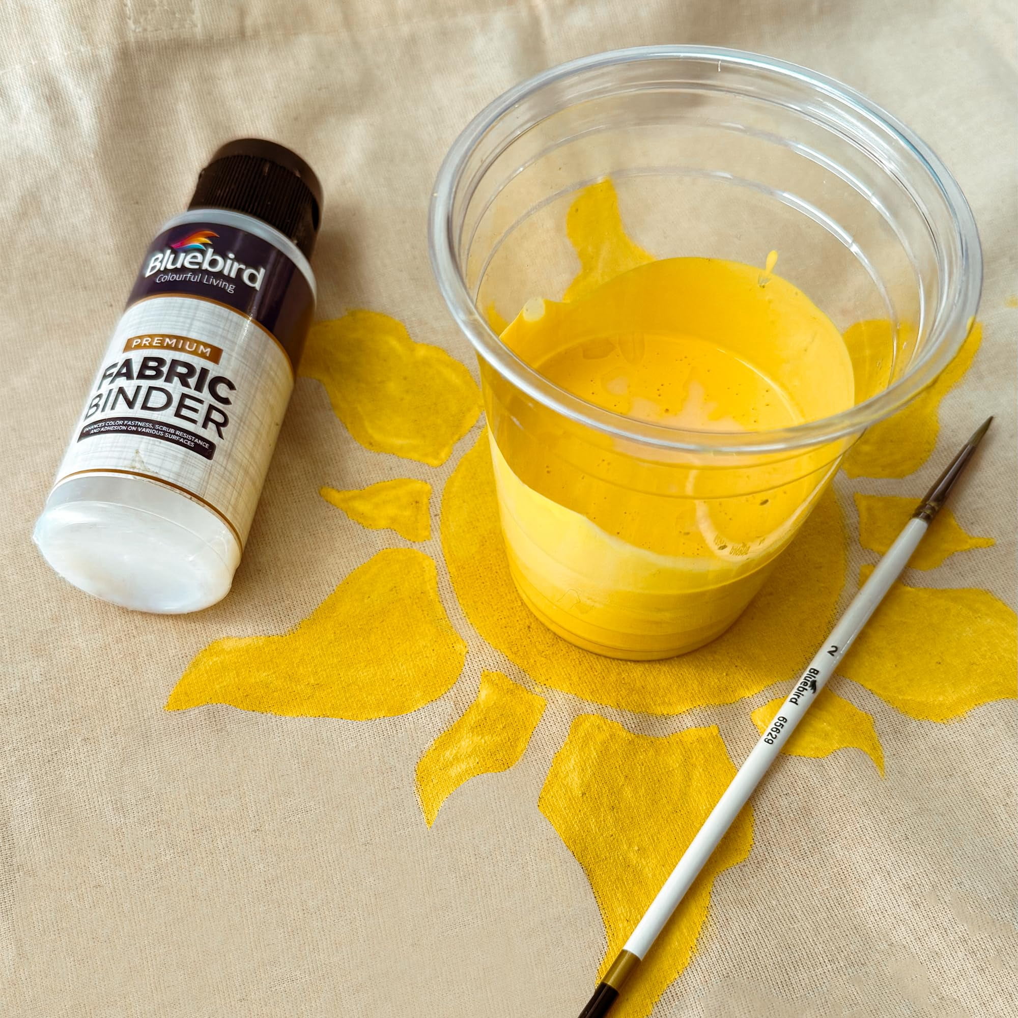 Bluebird Fabric Medium - 3.4 fl oz - Textile Medium for Fabric Painting, Prevents Flaking, Ideal for Clothes, Clothing Accessories, and More