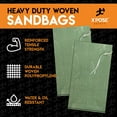 thumbnail image 4 of Empty Sand Bags, with Ties – Green 14" x 26" Heavy Duty Woven Polypropylene, UV Sun Protection, Dust, Water and Oil Resistant - Home and Industrial - Floods, Photography and More Bundle of 10, 4 of 6