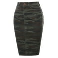 thumbnail image 2 of A2Y Women's Slim Fit Rayon Knee Length Back Slit Denim Jean Pencil Skirt Army Green 4XL, 2 of 3