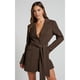 thumbnail image 5 of Conjunto de Blazer con Cinturón para Mujer, Gabardina Formal de Trabajo, Vestido Blazer Cruzado de Larga con Cinturón Café XXL, 5 of 8