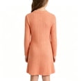 thumbnail image 5 of Sweater Dress for Girls Size 8-9 Long Sleeve Crew Neck Casual Ribbed Fitted Fall Winter Soft Midi Dress Ginger, 5 of 5