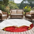 thumbnail image 5 of Red Gold Marble 8' Round Area Rug, Modern Abstract Marble Crack Texture Washable Non-Slip Large Circle Rugs for Living Room Bedroom, Soft Low Pile Rug Carpet for Dining Room Kitchen Farmhouse, 5 of 9